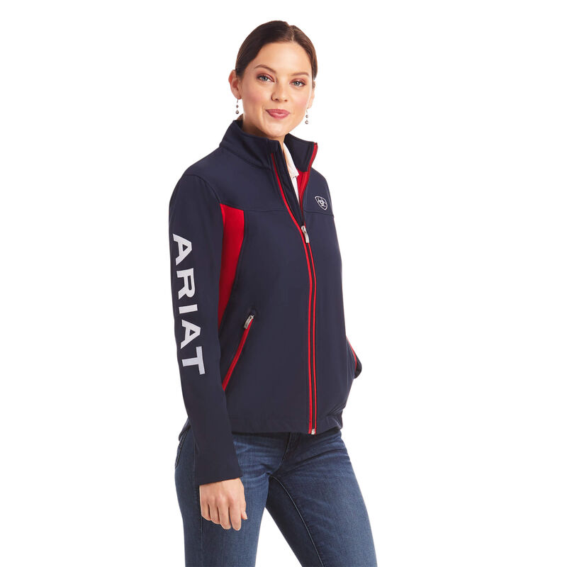 Ariat Jacke Damen - New Team Softshell Navy/Rot ( YQFAI-5860 )